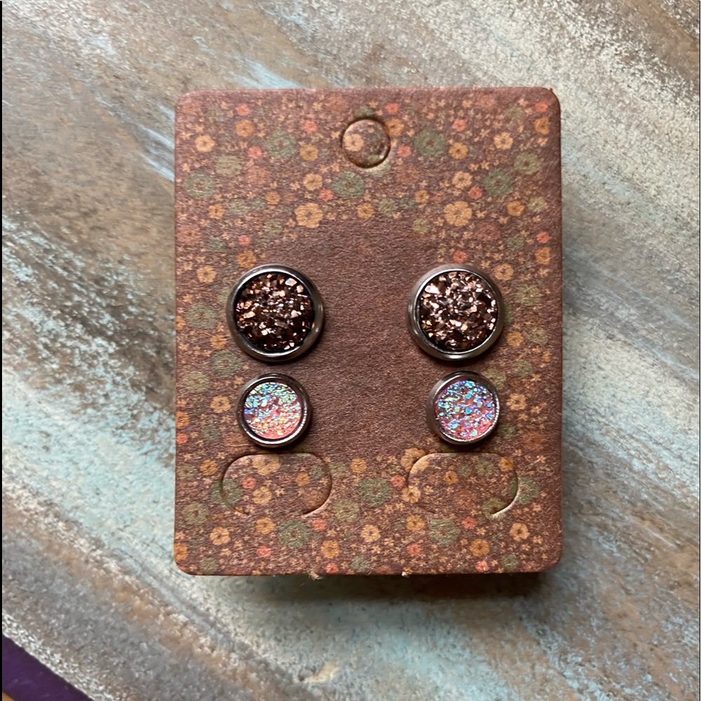 NEW Faux Druzy Stud Earrings
